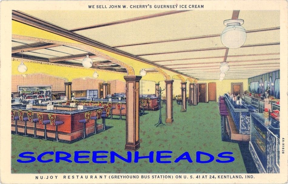 Kentland Indiana Bus Station Restaurant Postcard