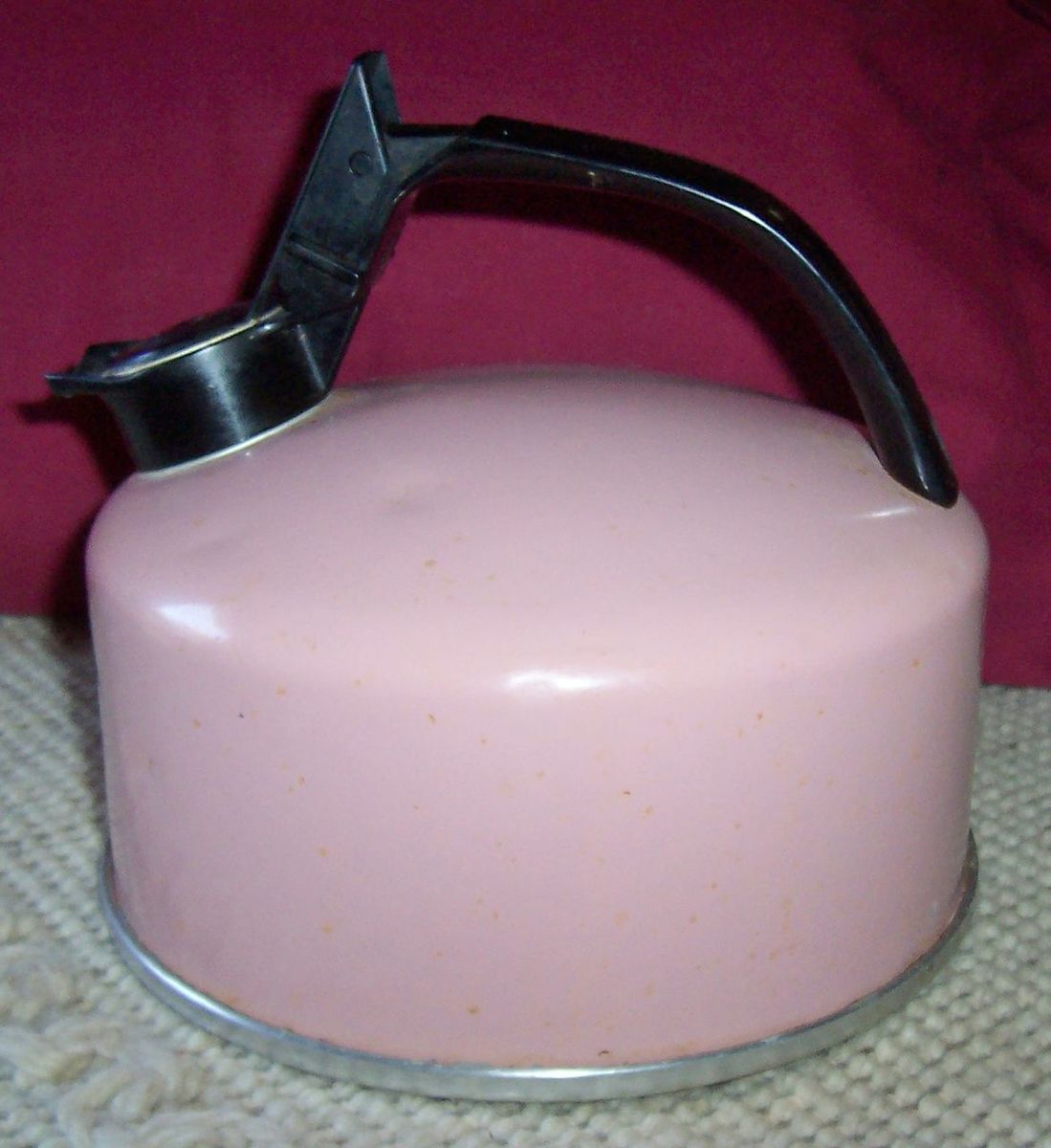 Vintage PINK Regal 2 1 2 QT Stove Top Tea Kettle Aluminum with Enamel