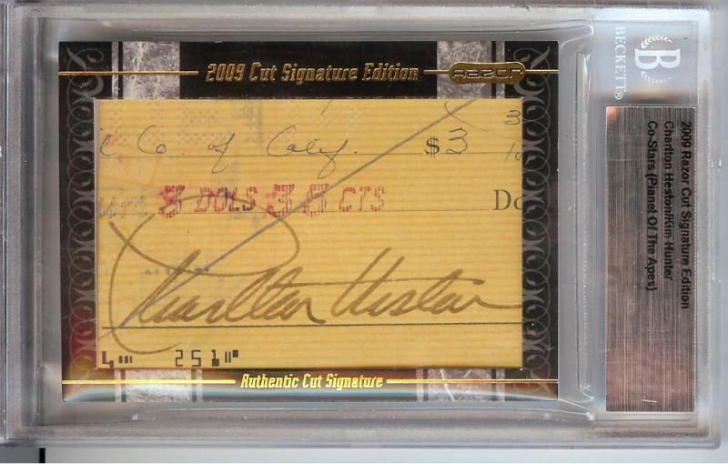 2009 Razor Cut Signatures Charlton Heston Kim Hunter