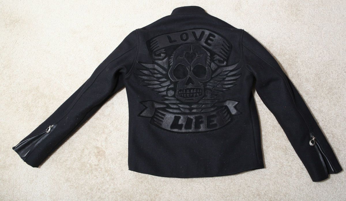 New $1935 King Baby Studio Wool Jacket Love Life Lamb Leather 925