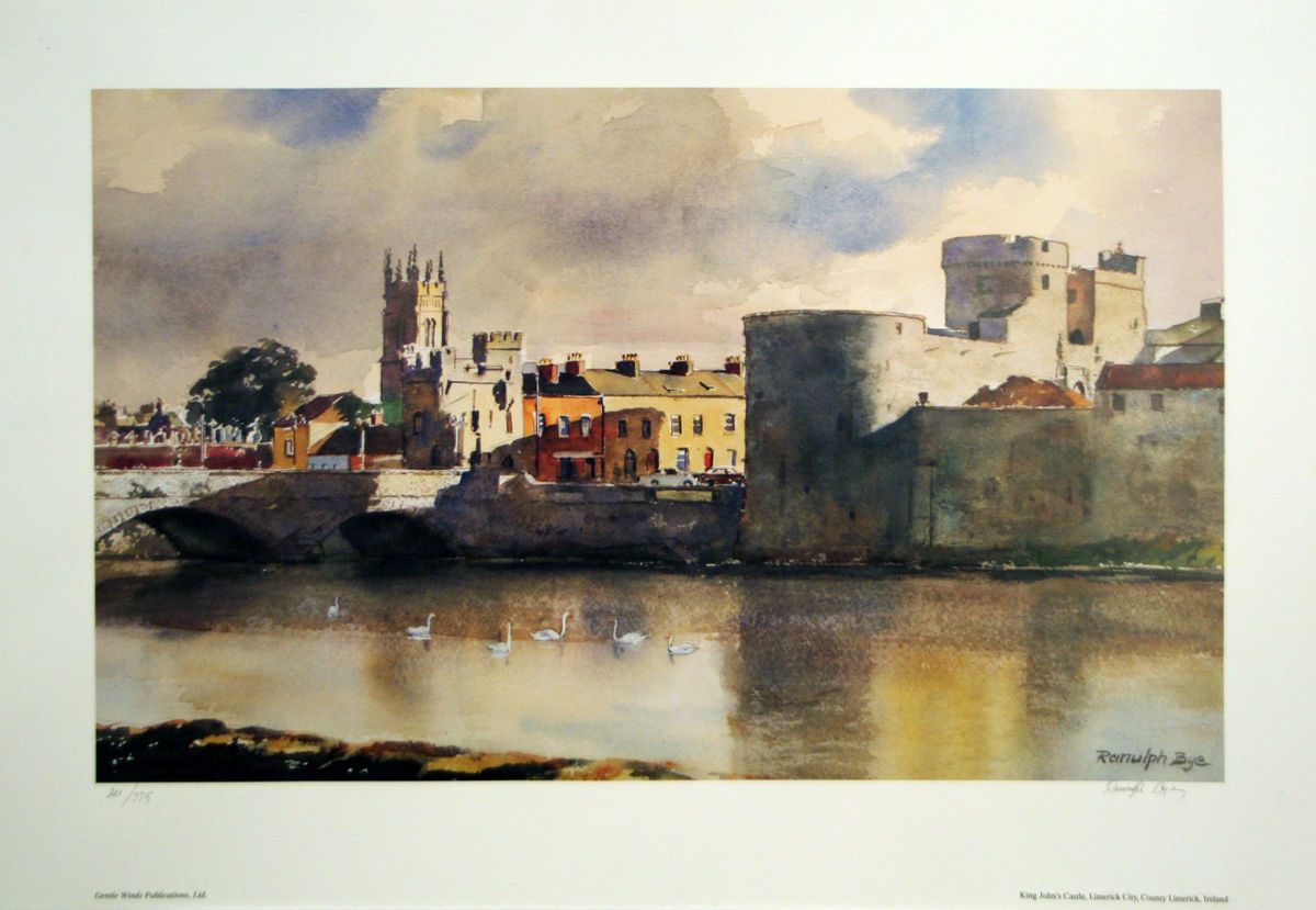 King Johns Castle Ireland by Artist Ranulph Bye Signed and Numbered