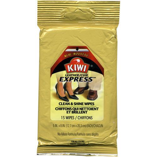 Kiwi Leather Express Clean Shine Wipes 15 Wipes