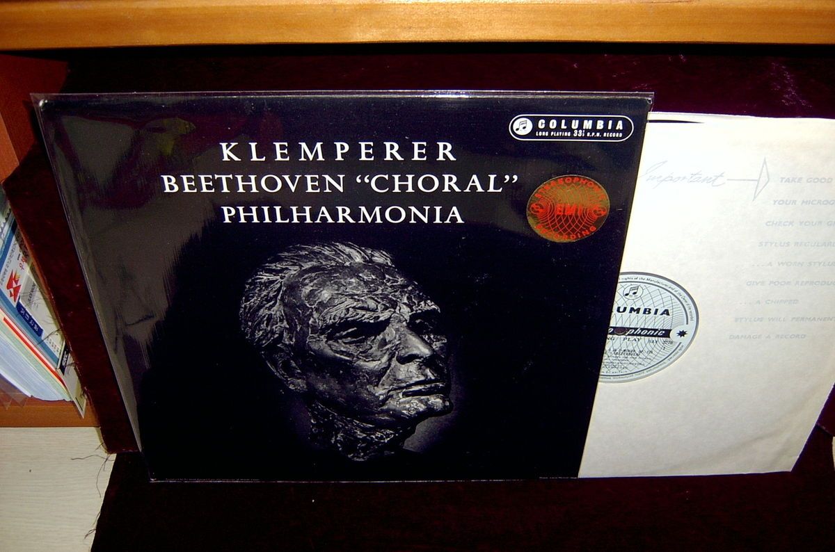 OTTO KLEMPERER BEETHOVEN SYMPHONY NR 9 COLUMBIA SAX BLUE SILVER 2LP B