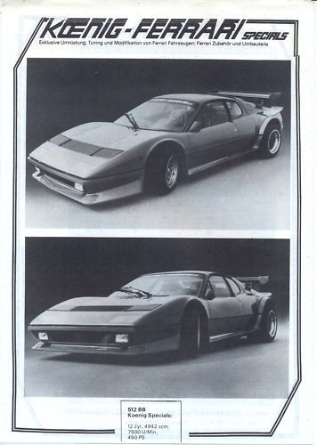 Ferrari 308 Turbo 512BB Koenig Brochure