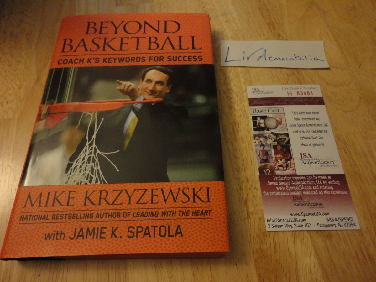 MIKE KRZYZEWSKI DUKE LEGEND JSA COA SIGNED BEYOND BASKETBALL HARDCOVER