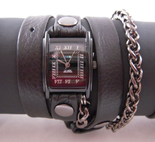 La Mer Gunmetal Motor Chain Black Washed Wrap