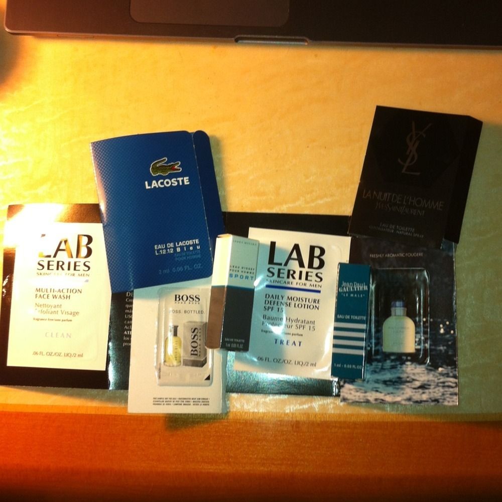 Mens Cologne Skincare Lot 8 Boss Lacoste Lab Series Jean YSL Le Male