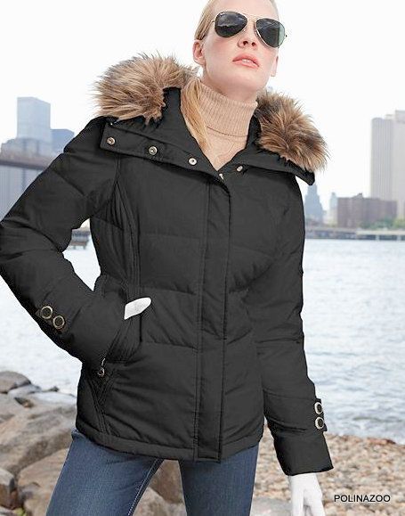 Calvin Klein Coat Hooded Puffer Black Down Jacket Coat 2012