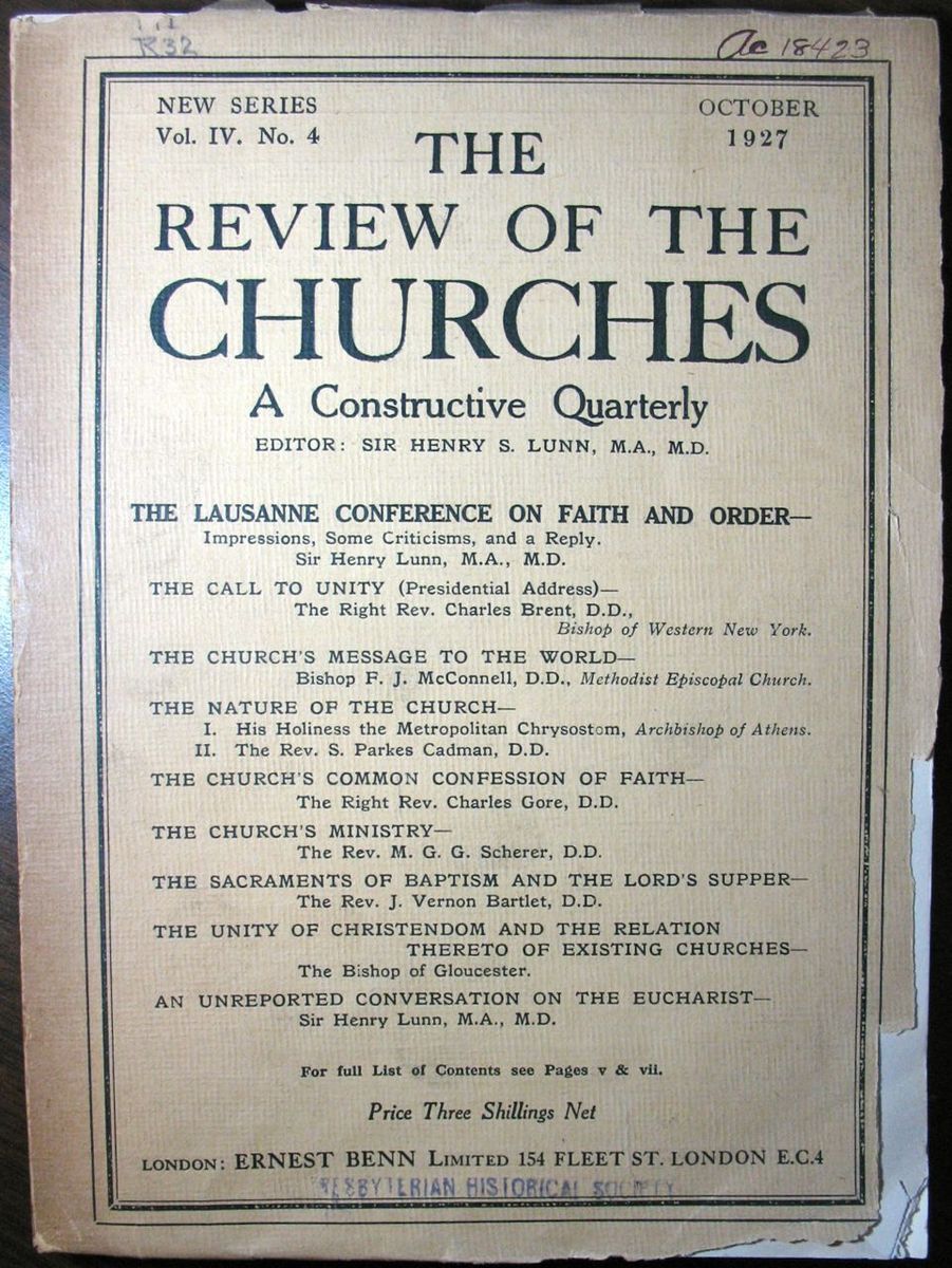 1927 Lausanne Conference on Faith and Order