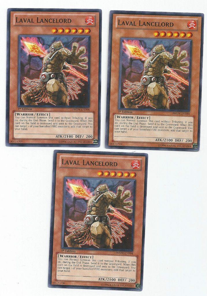 X3 Yugioh Laval Lancelord PHSW EN094 1st Edition