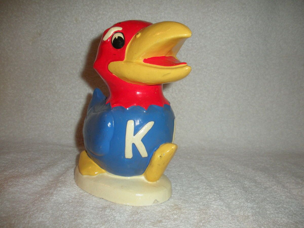  Jayhawks Ceramic Bank Football Basketball Big 8 12 KU Lawrence KS