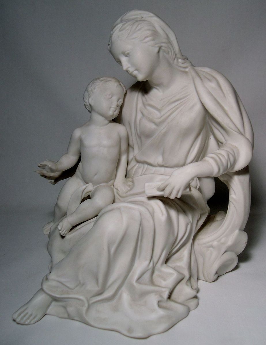 Scarce Boehm Porcelain Mother Child Figurine 8 Seated Madonna Parian