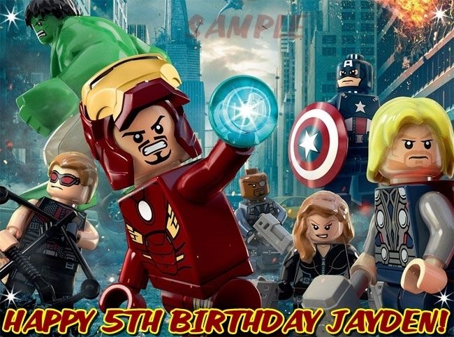 Lego Avengers 2 Edible Cake Topper Decorations Frosting Sheet