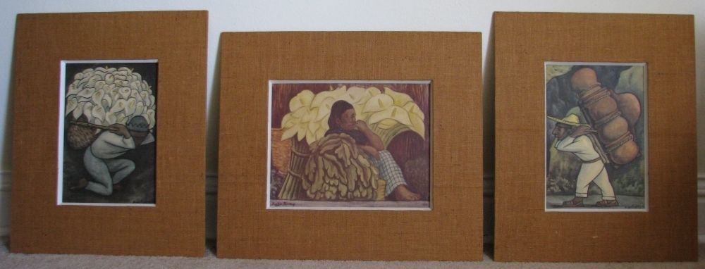  MEXICAN ARTIST DIEGO RIVERA LITHO TRYPTICH RUDOLF LESCH FINE ARTS