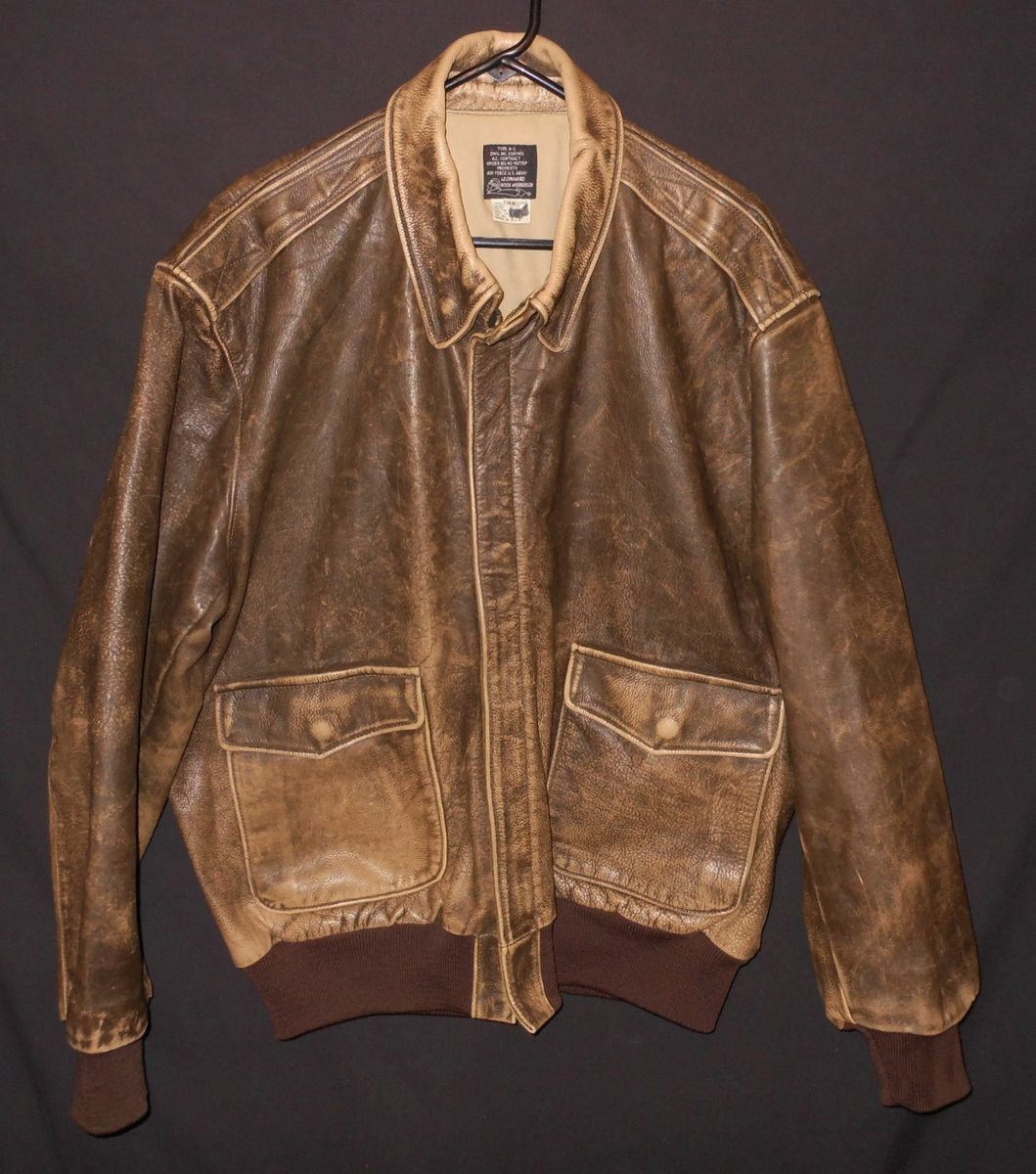 Bomber Flight Leather Jacket Leonhard Sz 48