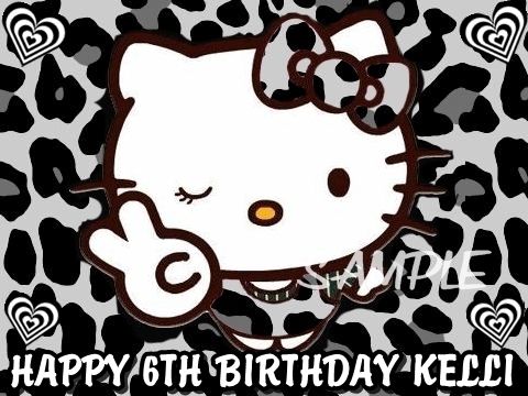 KITTY CHEETAH ZEBRA PRINT BIRTHDAY EDIBLE CAKE TOPPER DECORATION IMAGE