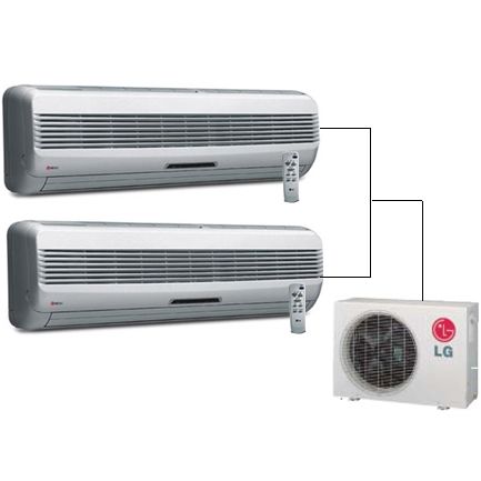 LG / GOLDSTAR MINI SPLIT AIR CONDITIONER 2400BTU WITH HEAT PUMP AND 2