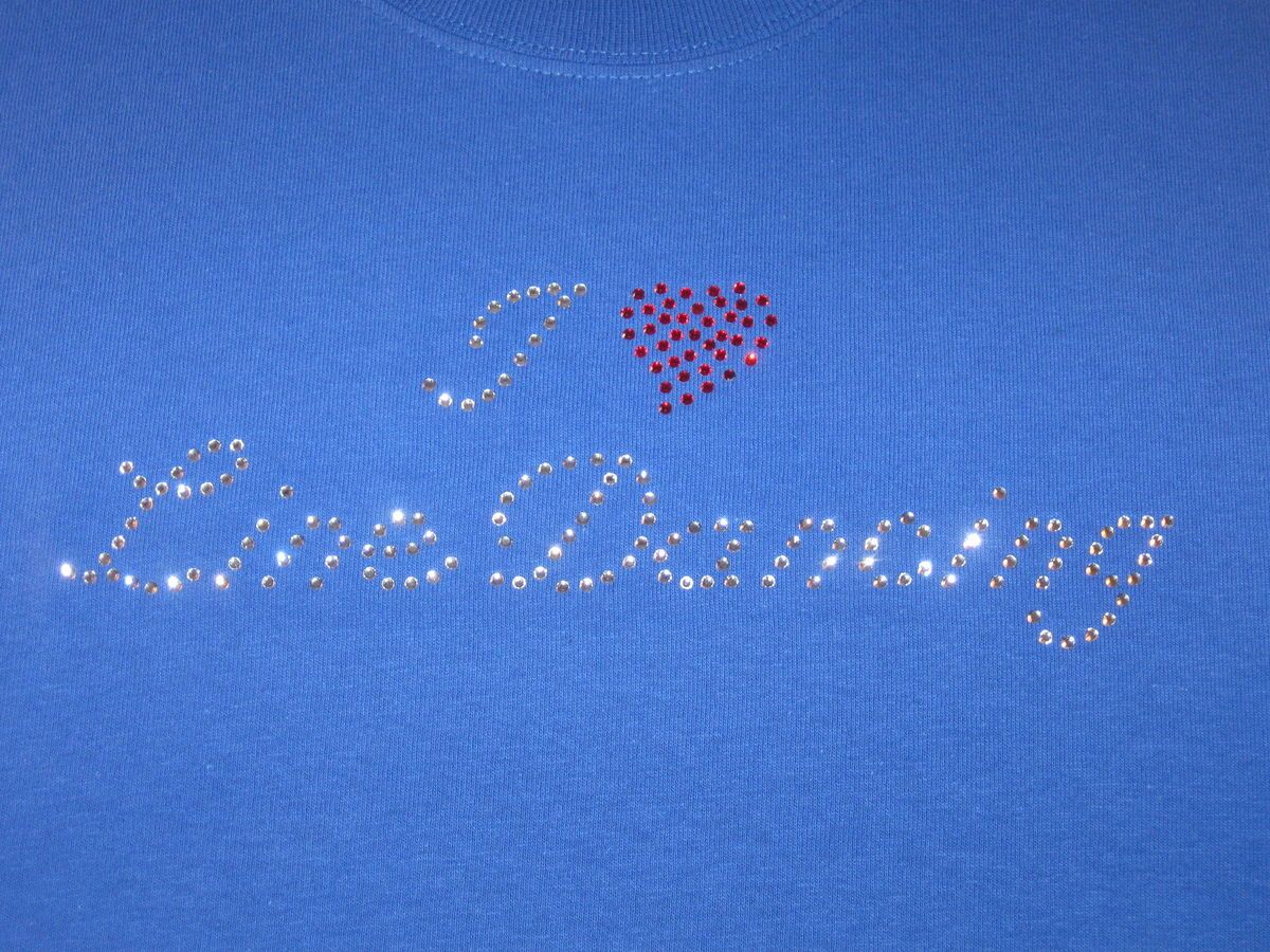 Love Line Dancing Rhinestone T Shirt Custom Pick Color Dance Dancer