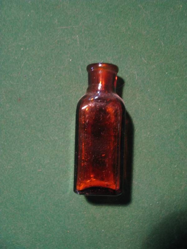 Miniature Owens Illinois Brown Glass Medicine Bottle