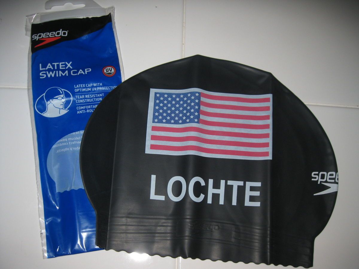 SPEEDO RYAN LOCHTE USA OLYMPICS 2012 SWIM CAP BLACK LIMITED BRAND NEW