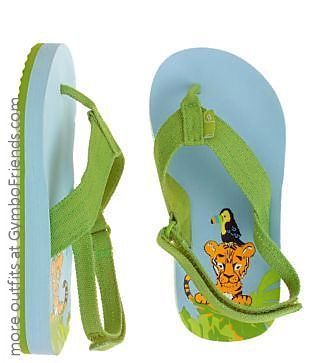 Gymboree 3 4 Jungle Preserve Sandals Flip Flops