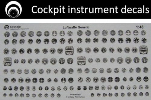 Luftwaffe Cockpit Instrument Dial Decals 1 48 Scale AS48 Luft