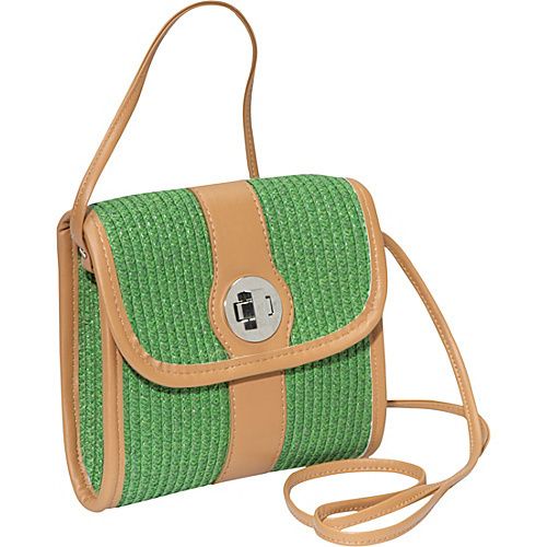 Magid Paper Straw Crossbody Green