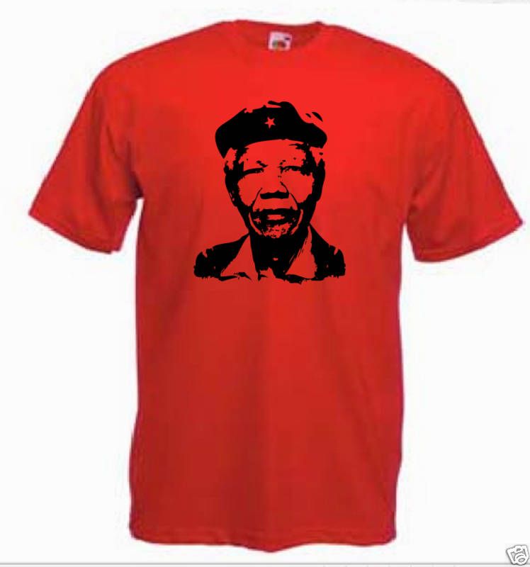 Nelson Mandela in Che Guevara Style T Shirt All Sizes
