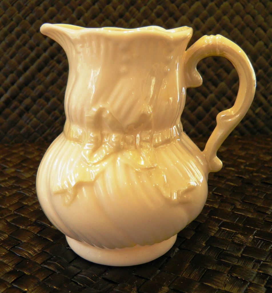 Belleek Yellow Ribbon Creamer 3rd Green Mark 1965 1981