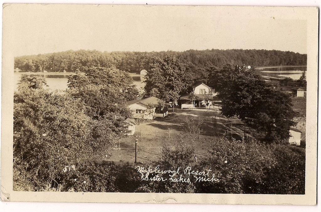 Dowagiac Michigan Sister Lake Maplewood Resort 1930s RPPC