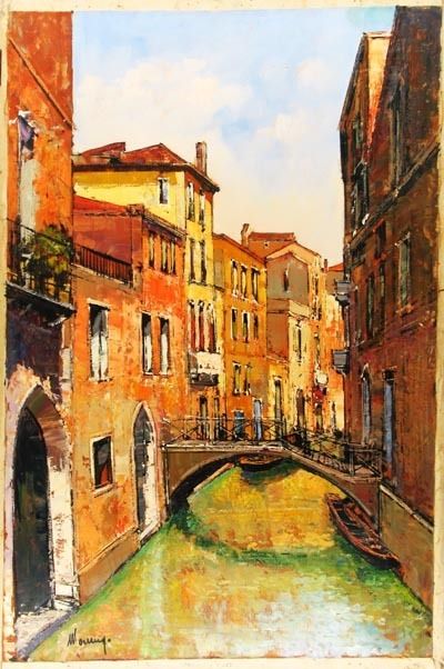 Marengo Signed Orig 1960s Painting Venice Canal Beauty