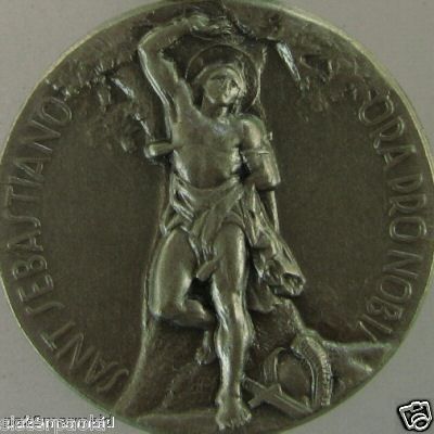 Medal Saint Sebastian Martyr St. Silver Medal patron soldiers I COMB