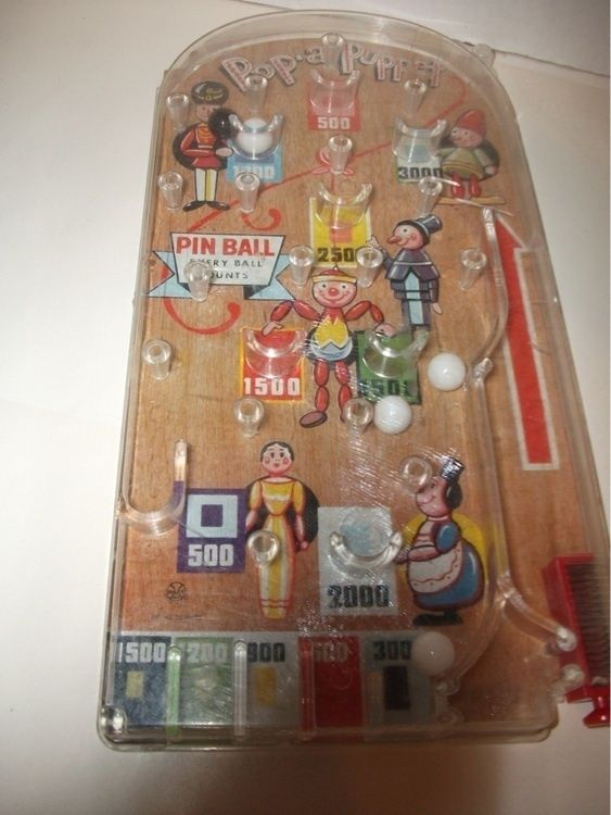 Vintage Marx Pop A Puppet Pinball Game