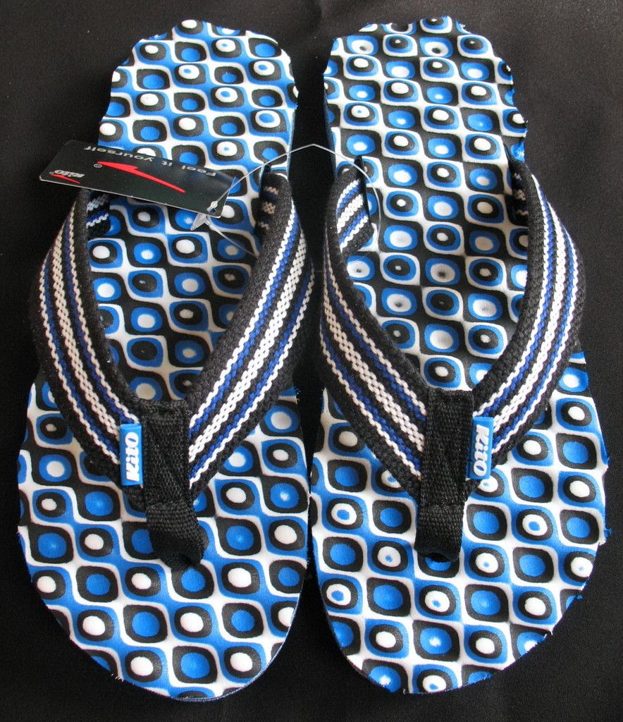 Mens Flip Flops Kito Massage Shoes Blue US 8 EU 41