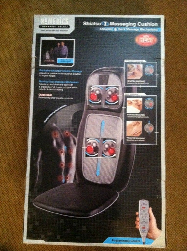 Homedics Shiatsu Shoulder & Back Massage Cushion W/ Heat & Remote (SBM