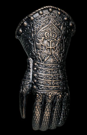 Medieval French Knight Armor Glove Gauntlet Display