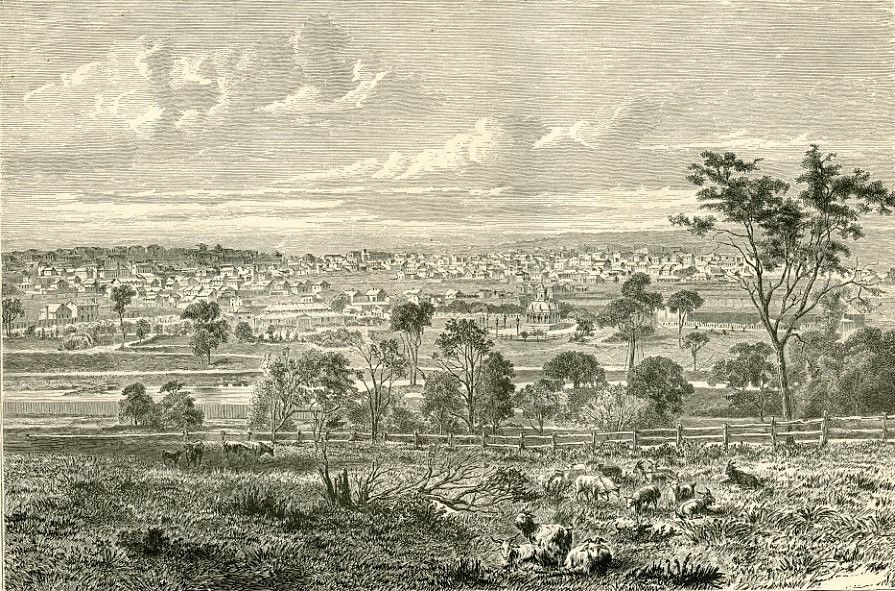 Australia Melbourne View Cityscape 1800s Antique Print