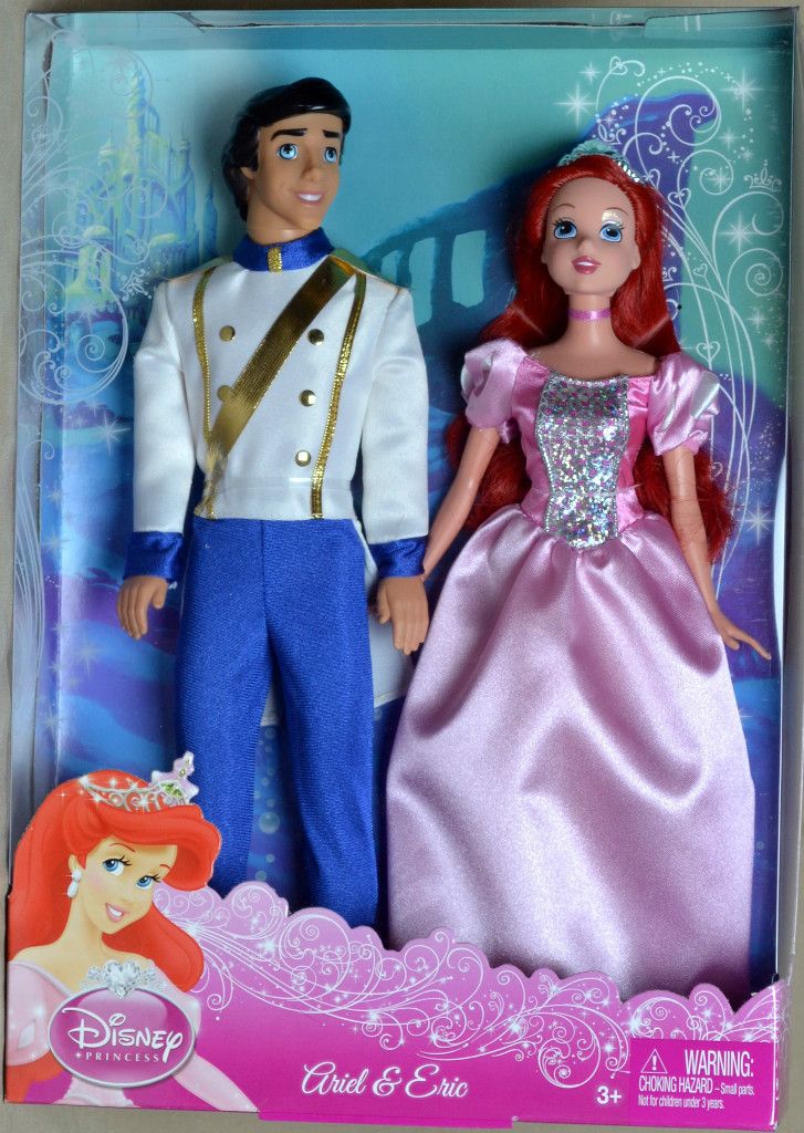 Mattel Disney Princess Little Mermaid Ariel & Prince Eric 2 Doll Gift ...