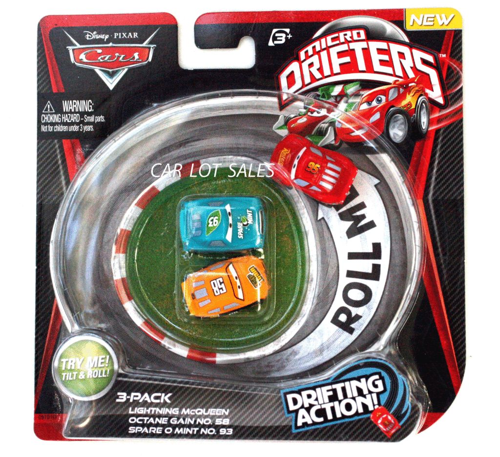 Disney Pixar Cars 2 Micro Drifters LIGHTNING McQUEEN OCTANE 58 GAIN