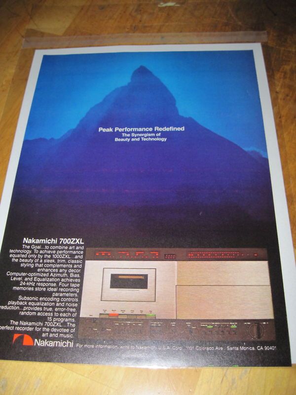 Nakamichi 700ZXL Cassette Deck Ad