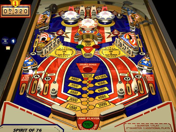 Microsoft Pinball Arcade with Spirit of 76 6 More Tables XP Vista Win