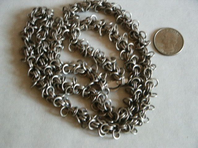 Vintage Heavy Handmade Sterling Silver Chain Necklace
