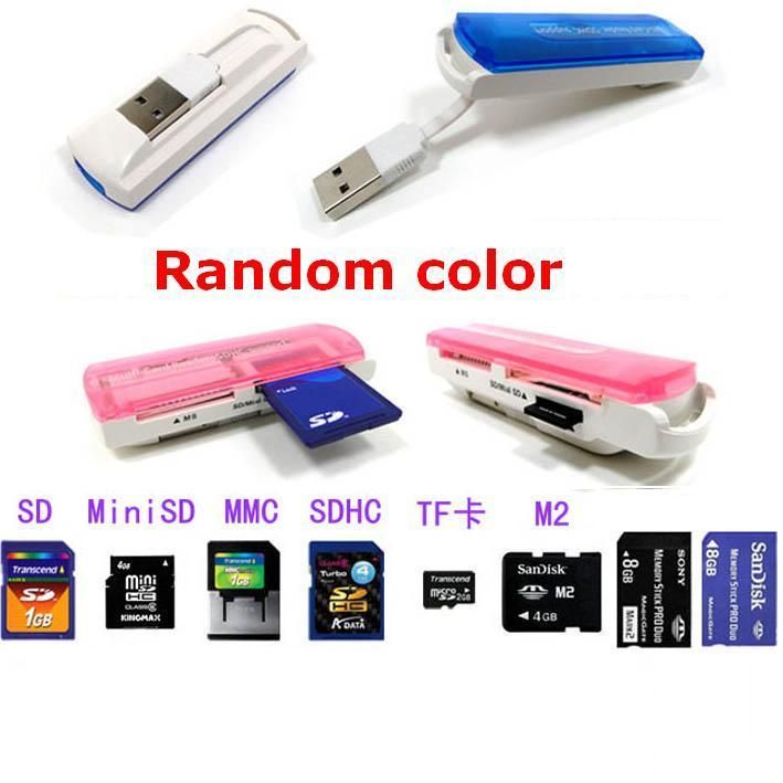 4in1 Card reader For 2GB 4GB 8GB 16GB sdhc mini sd micro mmc m2 tf MMC