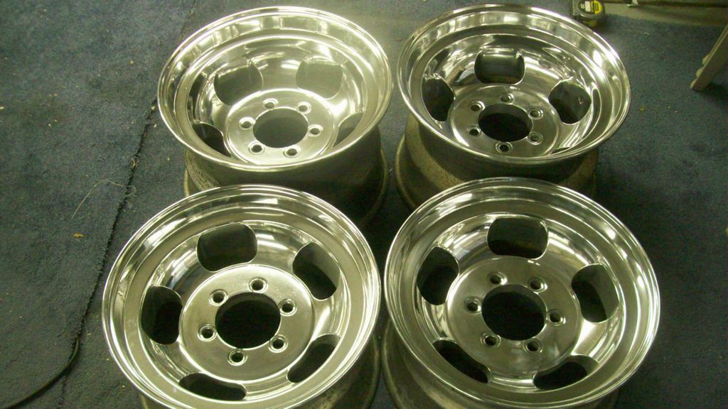 VINTAGE 8 1/4 &9 3/4X 16.5 RARE US MAG STYLE POLISHED 6 LUG CHEVY,GMC