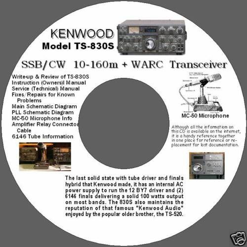 Kenwood TS 830S Manuals, Schematics, Review, etc. on CD