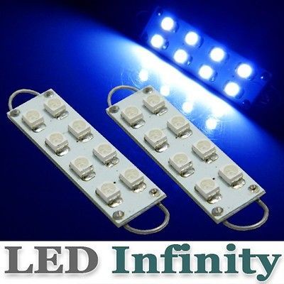 2x 211 2 44mm 8 SMD 8000K Blue Rigid Loop Festoon LED Interior Light