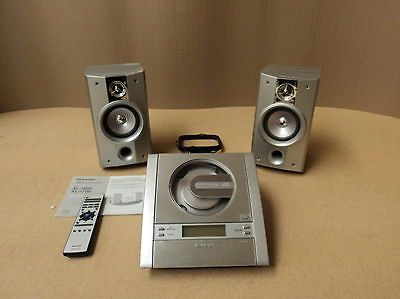 Sharp Compact Audio System Silver/Black 4 Pieces 10W Speakers XL 1700 ...