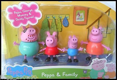 Peppa Pig  PEPPA & FAMILY 4 PK FIGURES  Peppa, George, Mummy, Daddy