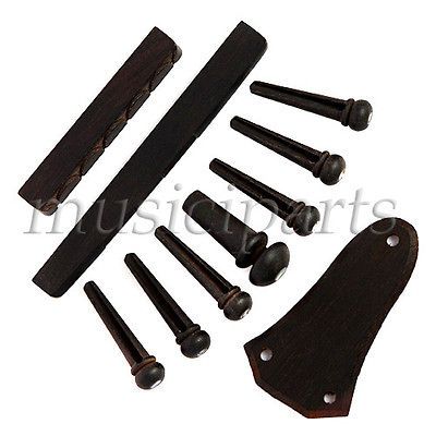 Ebony Bridge Pin Truss Rod Cover Saddle Nut End Pin guitar parts new