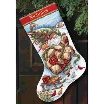 Counted Cross Stitch Kit SANTAs JOURNEY STOCKING Abrams